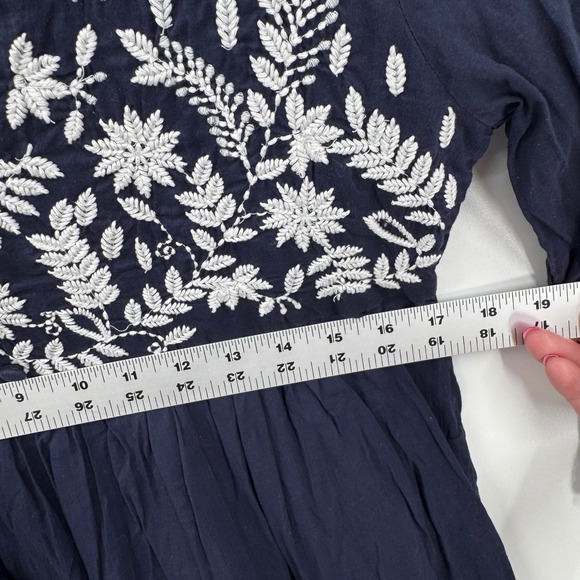 Shoshanna Swim Cover Womens S Sheer Embroidered Blue Flowy Floral Boho Beach - Picture 8 of 9